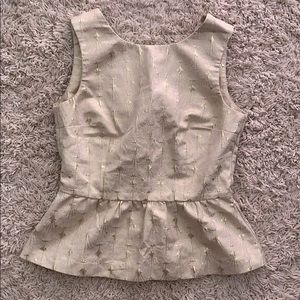 Jacquard peplum tank top in Gold champagne Gatsby